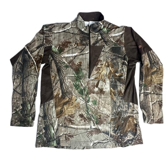 Rocky Tops - Rocky Camo Fleece Pullover | Woen’s M | Realtree Half Zip Hunting Top